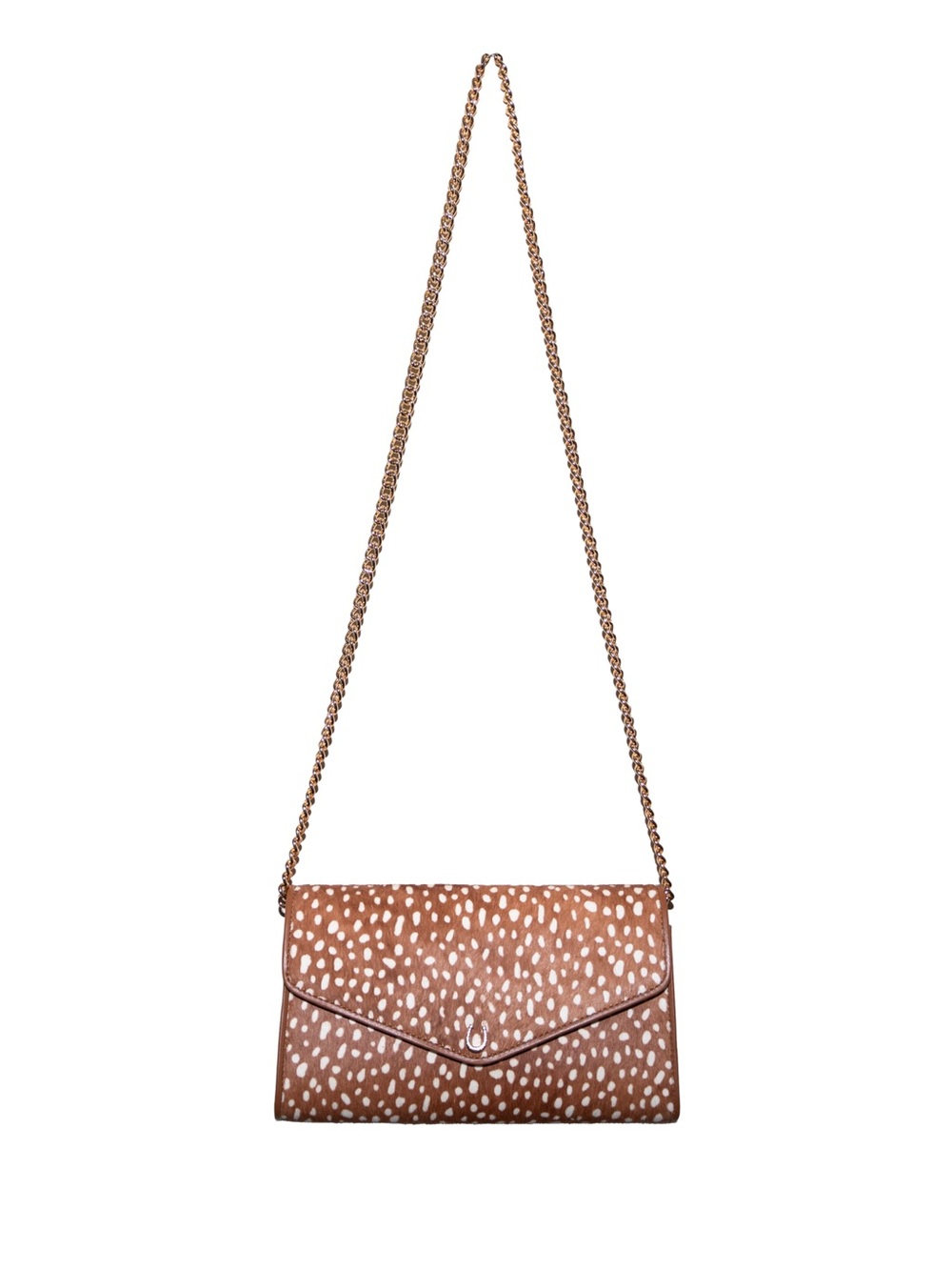 Authentic leather/horsehair crossbody purse fawn print